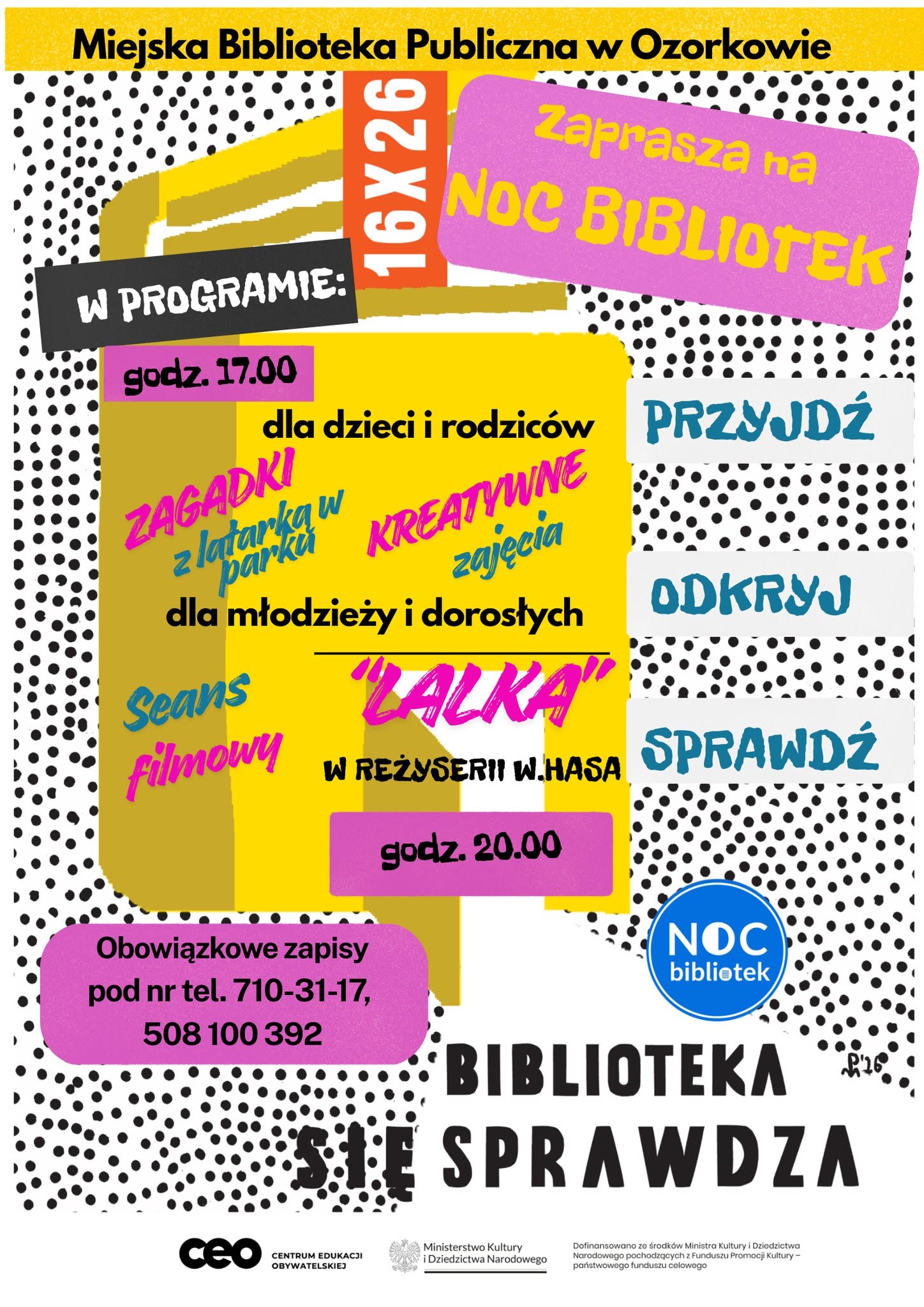 Na zdjęciu plakat informujący o Nocy Bibliotek