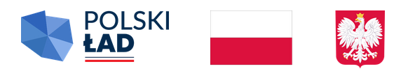 Obrazek zawiera logo polskiego ładu, flagę i godło Polski