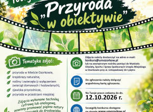 Plakat promujący konkurs z informacjami szczegółowymi.