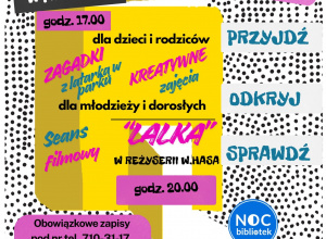Na zdjęciu plakat informujący o Nocy Bibliotek