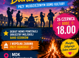 Plakat informujący o koncercie orkiestry Band Ozorków