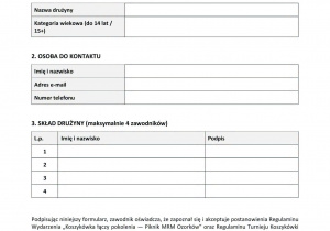 Formularz zgłoszenia