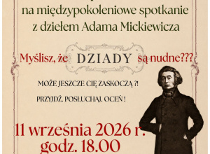Plakat informujący o Narodowym Czytaniu w MBP w Ozorkowie