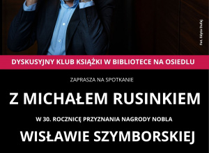 Plakat informujący o spotkaniu w MBP