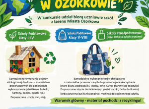 Plakat promujący konkurs z informacjami szczegółowymi.