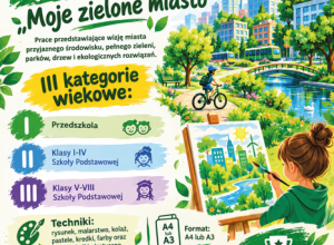Plakat promujący konkurs z informacjami szczegółowymi